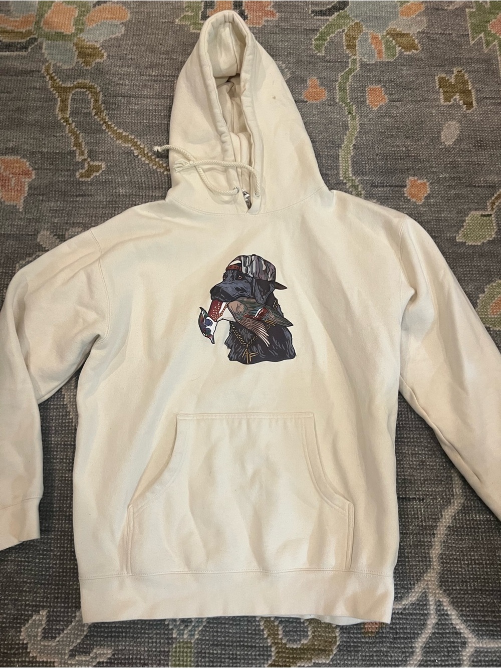 Cream Graphic Pullover Hunting  Hoodie